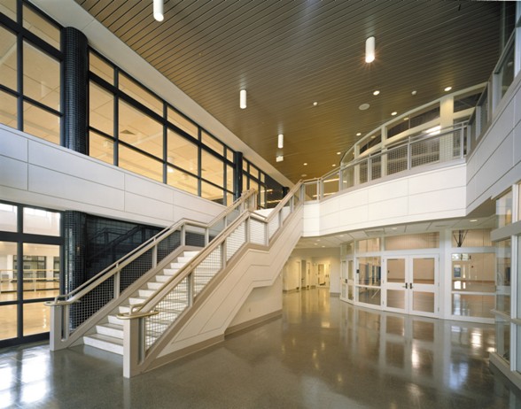 modern high school building inside
